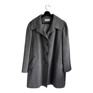 Bromleigh 1970 Vtg Women's Gray 100% Wool Pea Coat Mid-Length Classic Size L